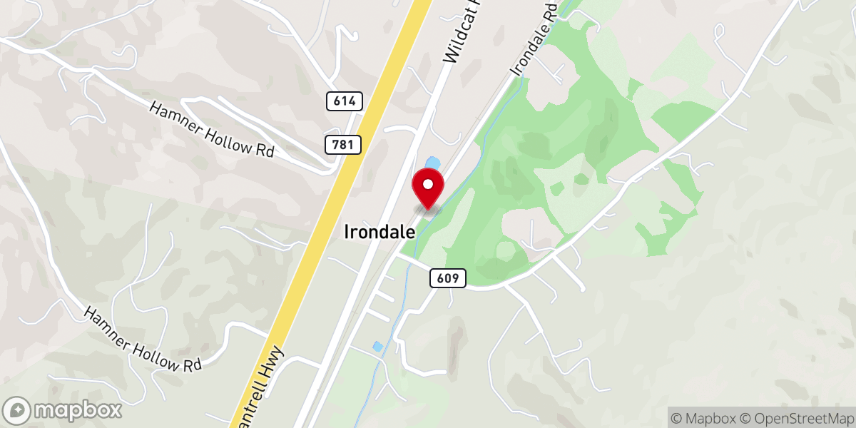 Map showing location of Irondale primitive baptist church