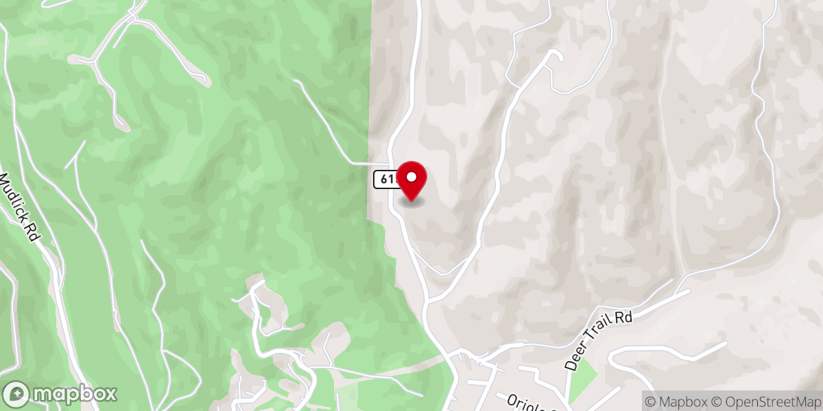 Map showing location of Hill Creek Baptist Church