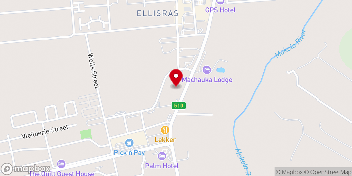 Map showing location of Nederduitsch Hervormde Kerk Ebenhaeser Gemeente