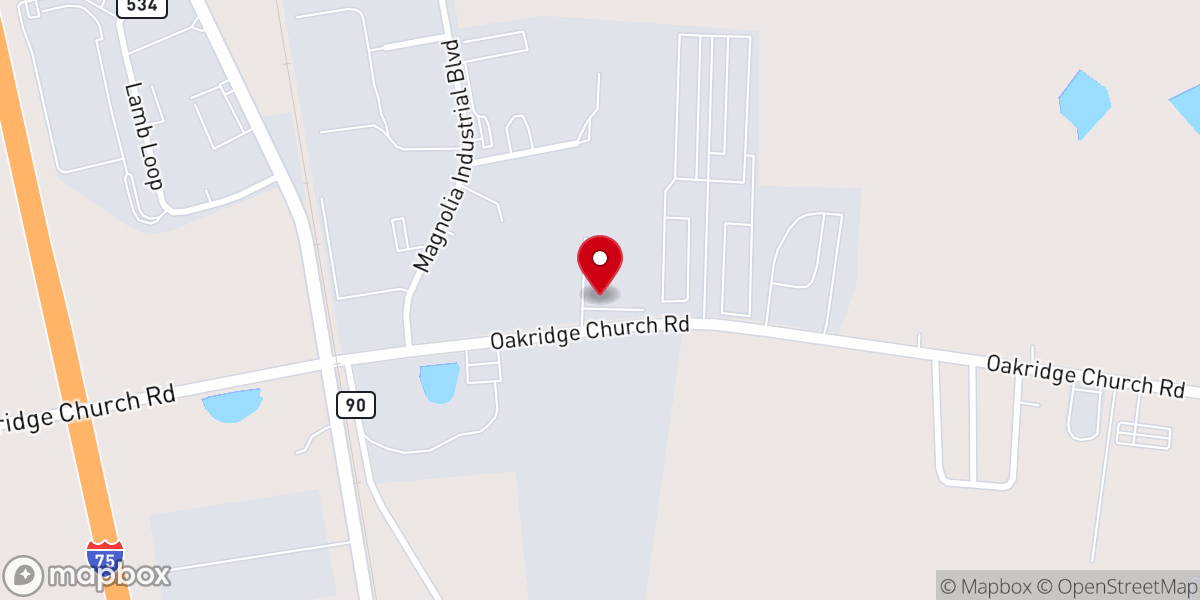 Map showing location of Turner's Distribution Center