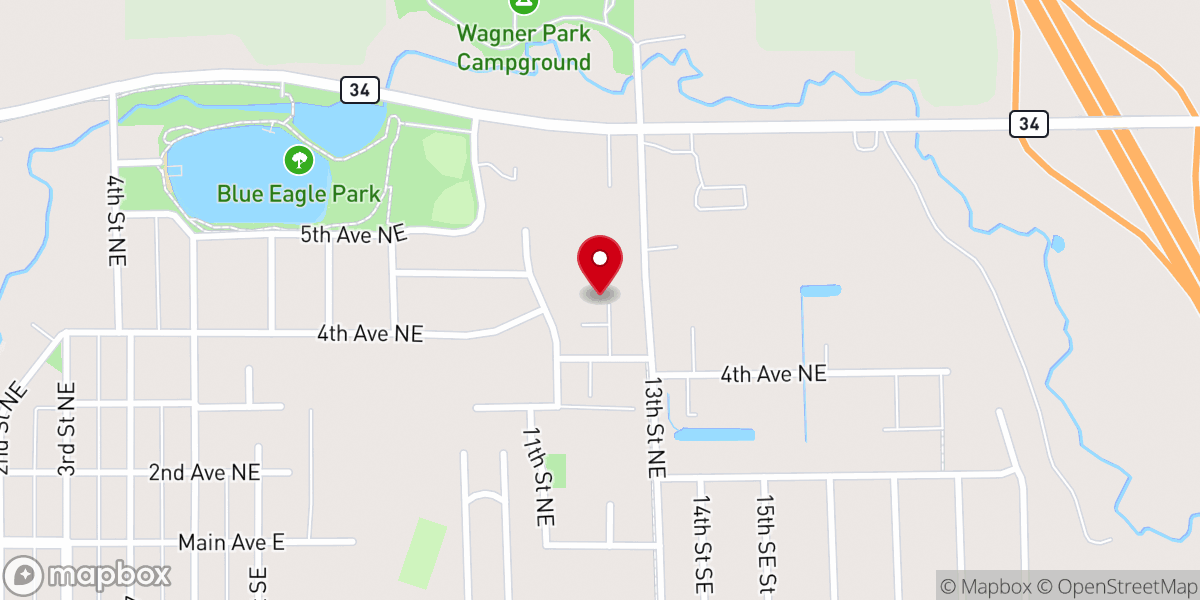 Map showing location of St John's Lutheran Church