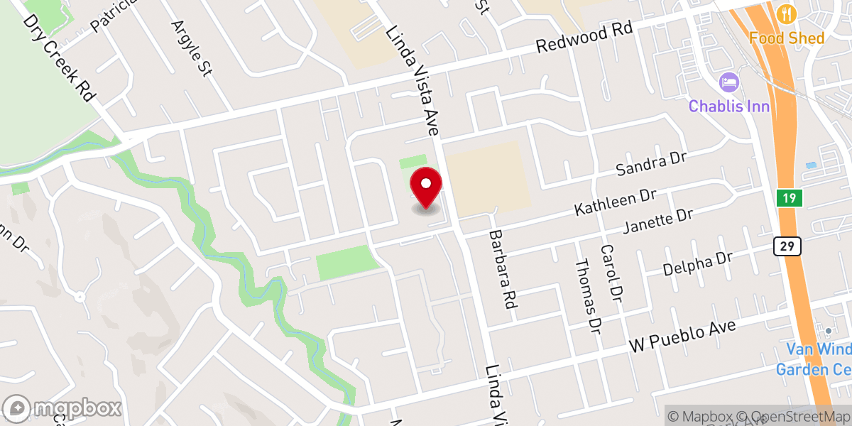 Map showing location of Living Vine Church