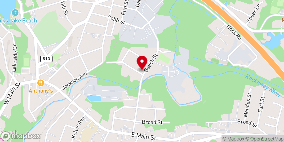 Map showing location of Rockaway Seventh-day Adventist Church