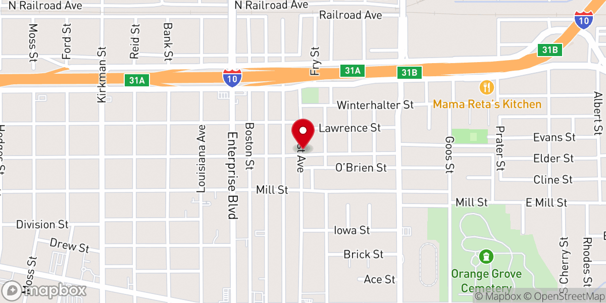 Map showing location of Unity Baptist Church