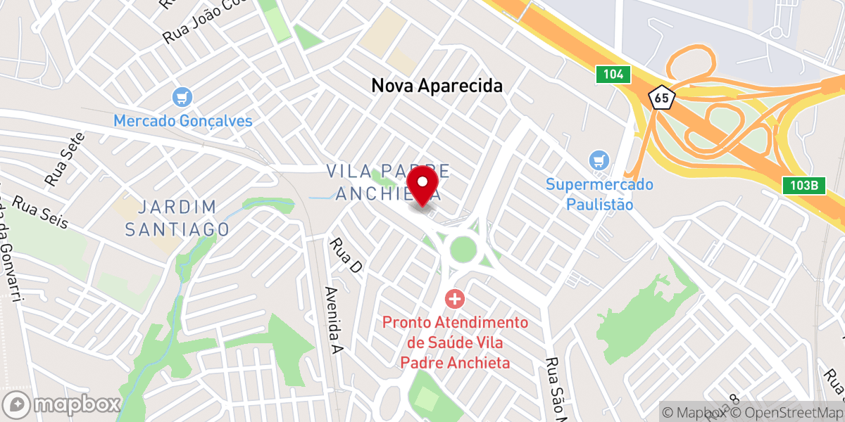 Map showing location of Paróquia Nossa Senhora da Conceição de Nova Aparecida