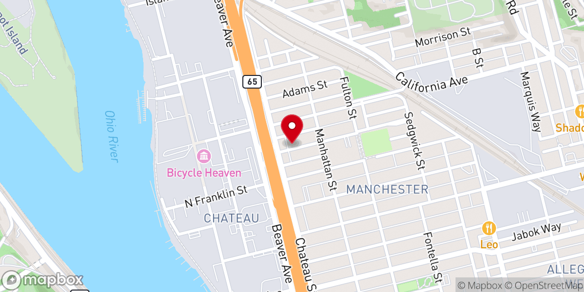 Map showing location of New Zion Baptist Church