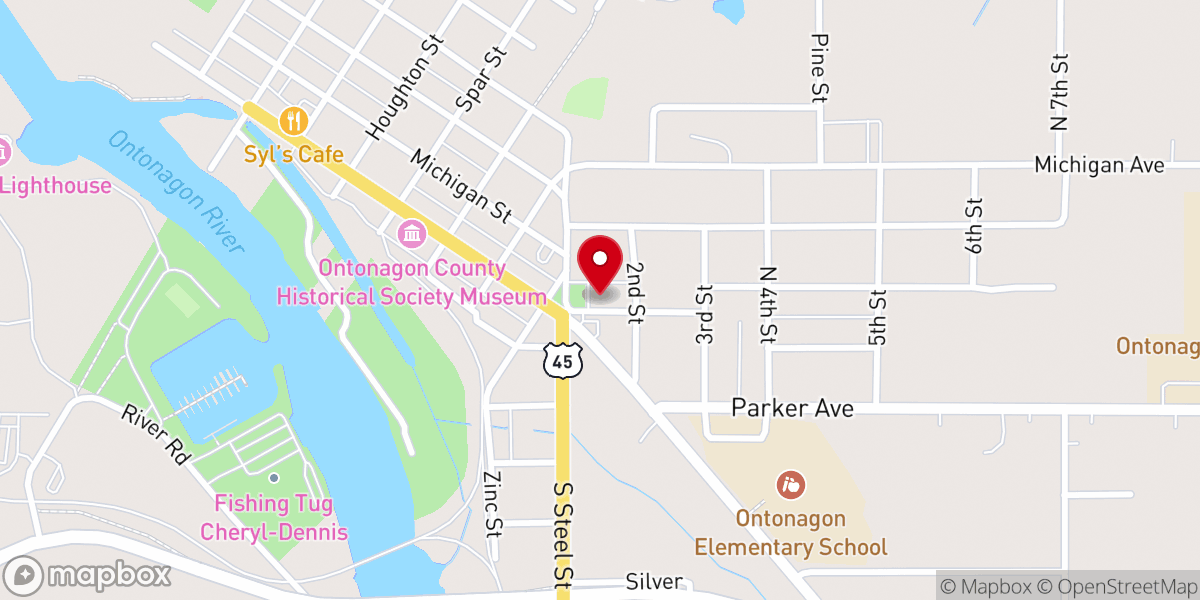 Map showing location of St Paul Lutheran Church