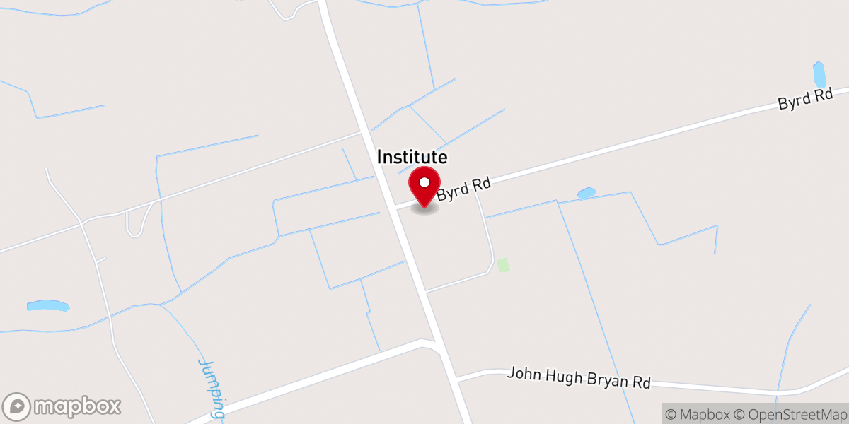 Map showing location of Institute United Methodist Church