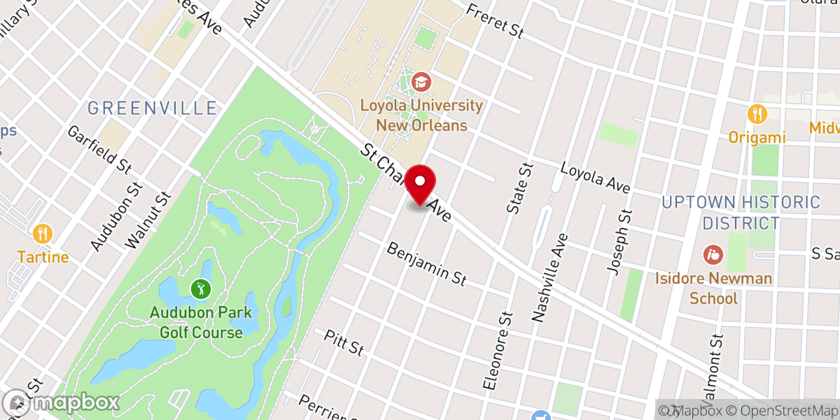 Map showing location of St Charles Avenue Christian Church