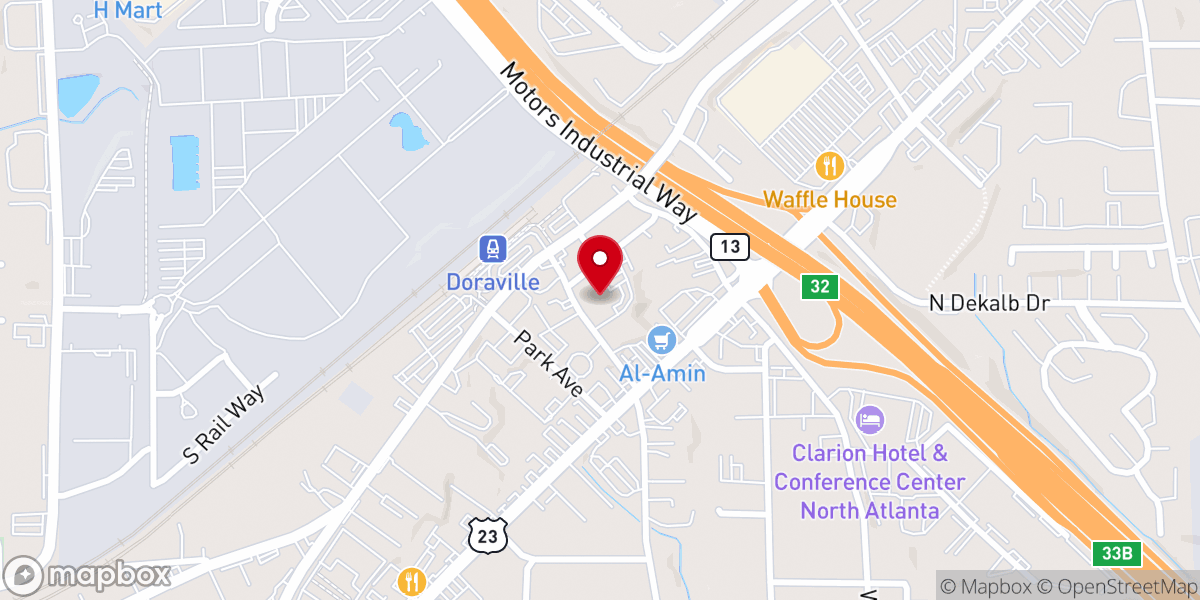 Map showing location of The Salvation Army Doraville Corps