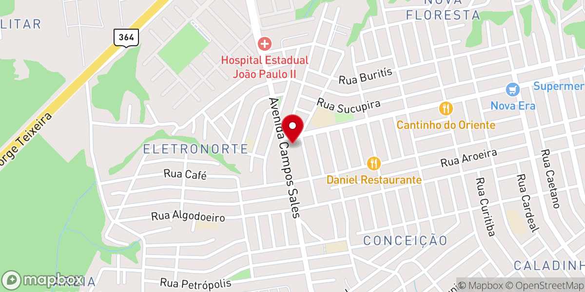 Map showing location of Paróquia de São José Operário