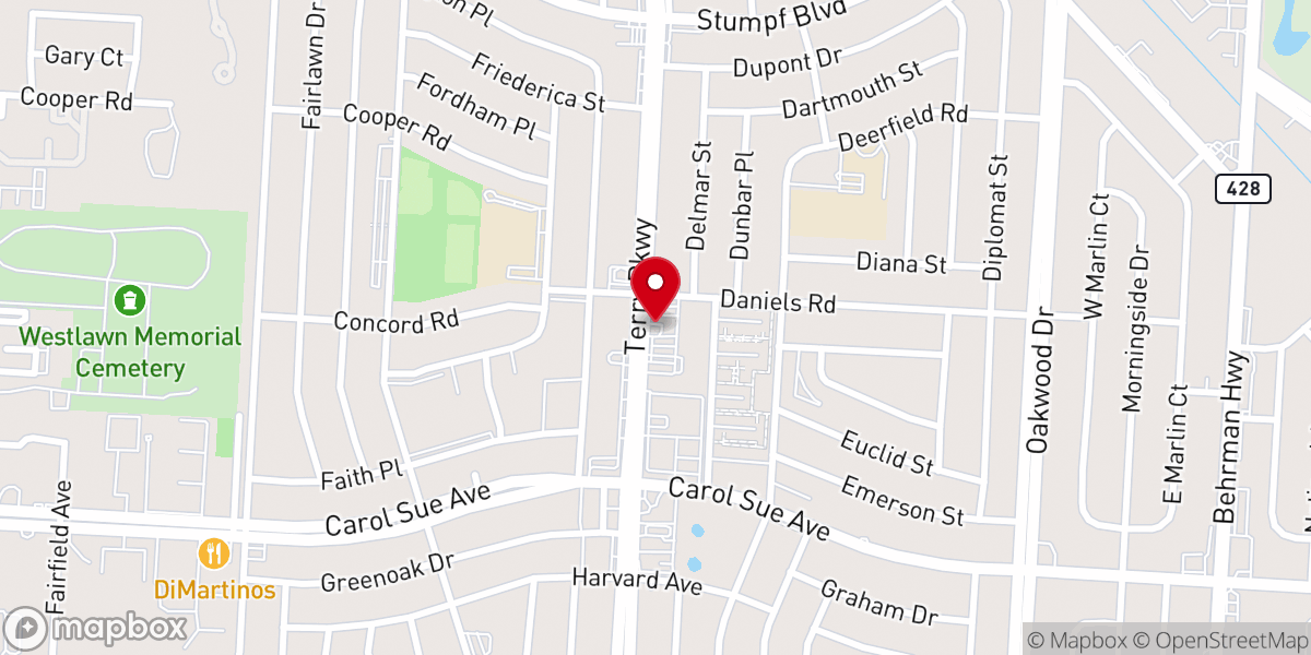 Map showing location of Church's Texas Chicken