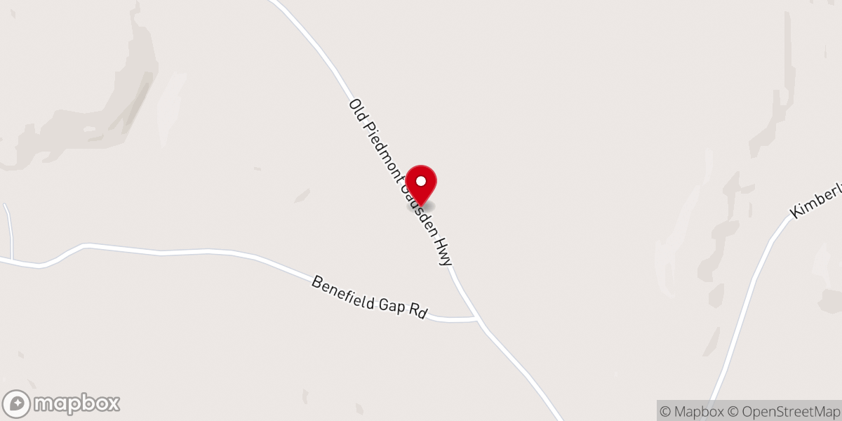 Map showing location of Shady Grove Congregational Methodist Church