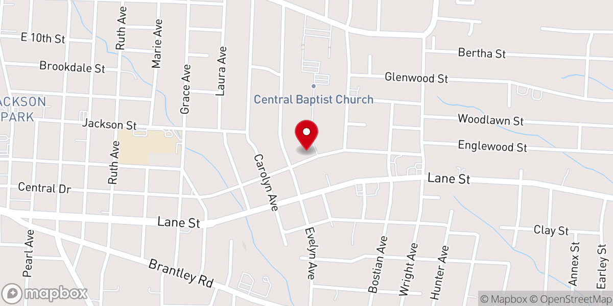 Map showing location of Central Baptist Mission House