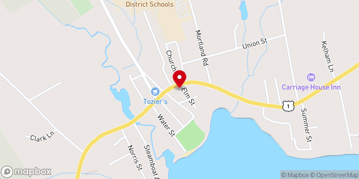 Map showing location of Searsport United Methodist Church
