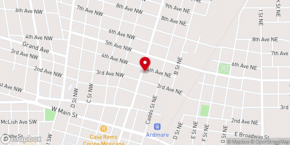 Map showing location of Trinity Baptist Church
