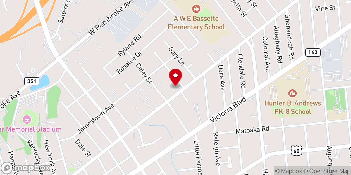 Map showing location of West End Baptist Church