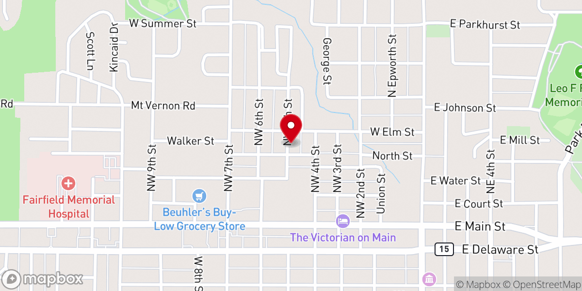 Map showing location of St Edward Catholic Church