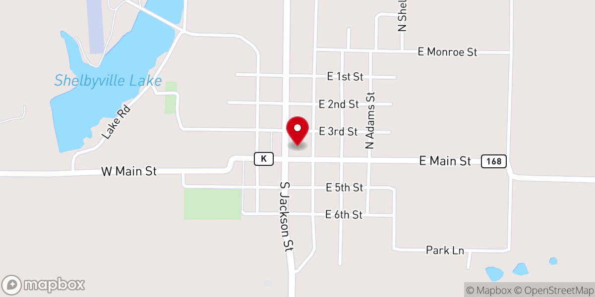 Map showing location of Shelby City Clerk