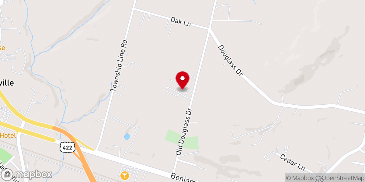 Map showing location of Mountain View Chapel