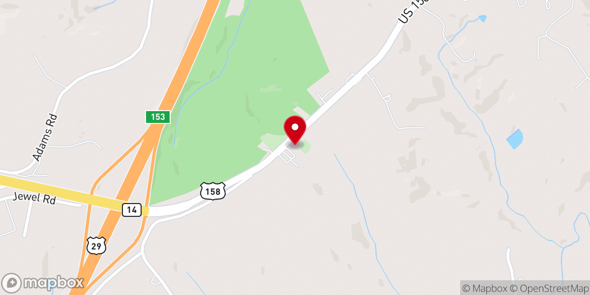 Map showing location of Lawsonville Road Baptist Church