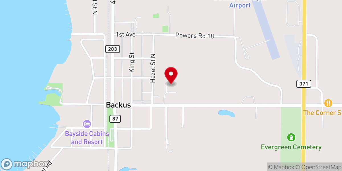 Map showing location of Lakeside Baptist Church