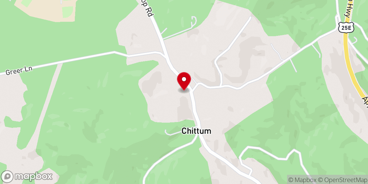 Map showing location of Chittum Chapel Missionary Baptist Church