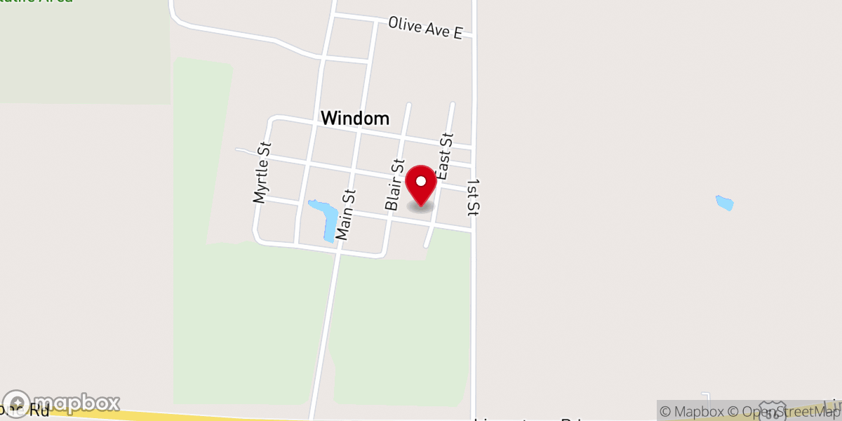 Map showing location of Windom Church of Christ