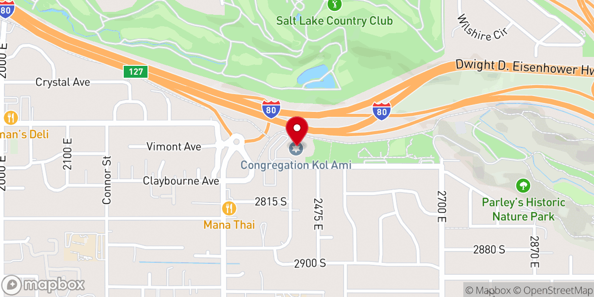 Map showing location of Congregation Kol Ami