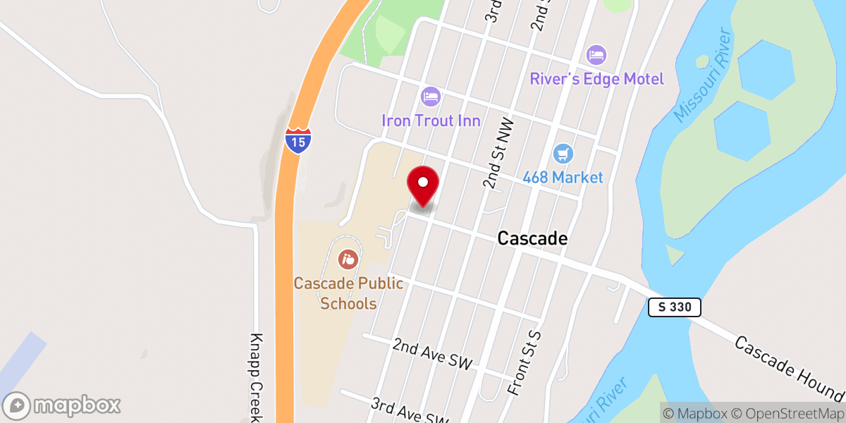 Map showing location of Cascade United Methodist Church