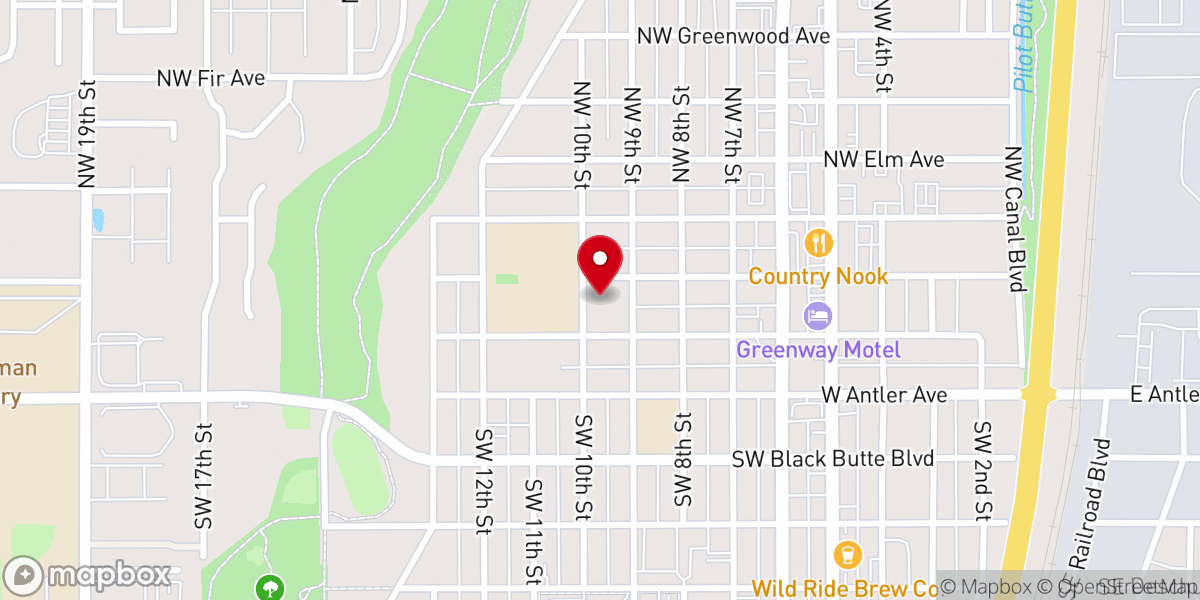 Map showing location of Redmond Community Church