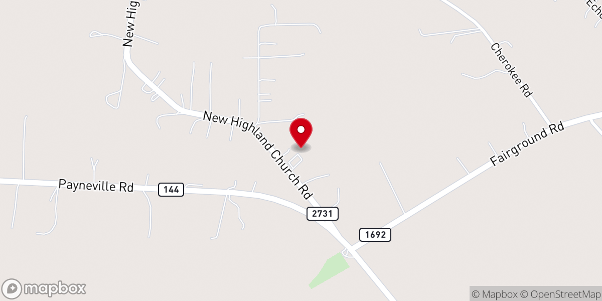 Map showing location of Meade County Baptist Church