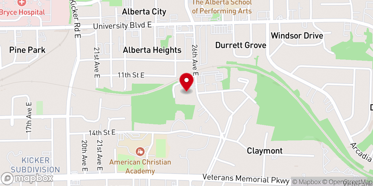 Map showing location of New Testament Baptist Church