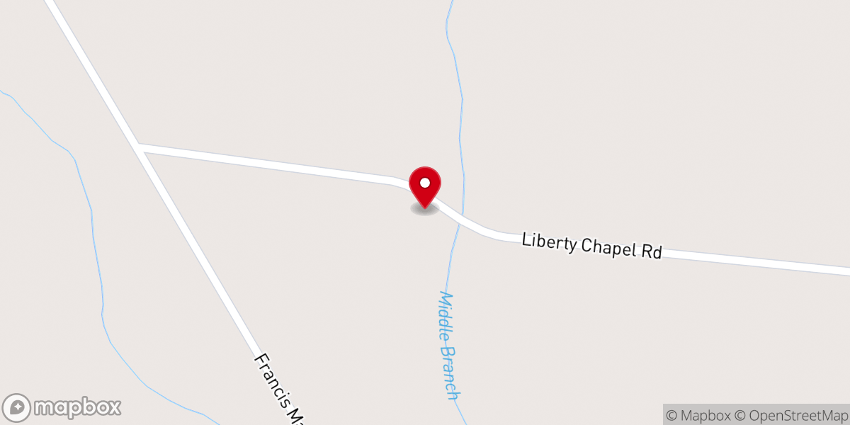Map showing location of Little Zion Methodist Church