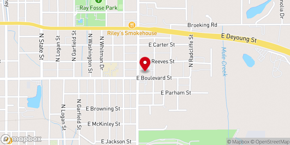 Map showing location of Third Baptist Church