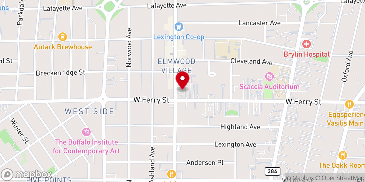 Map showing location of Unitarian Universalist Church of Buffalo