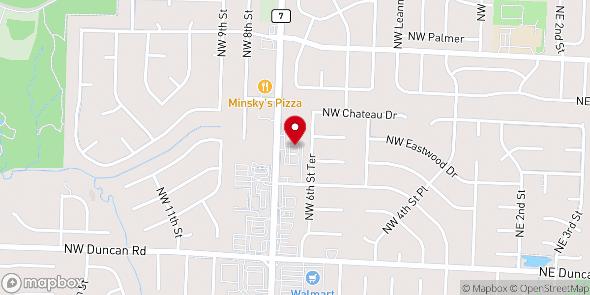 Map showing location of Faith Baptist Church, Blue Springs, MO