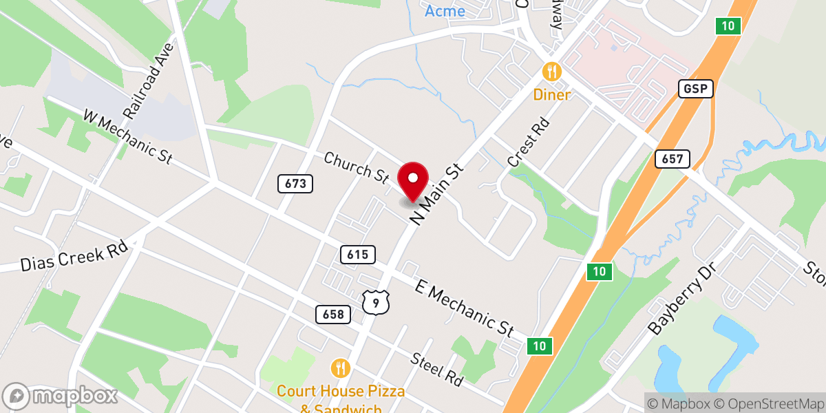 Map showing location of First United Methodist Church of Cape May Court House