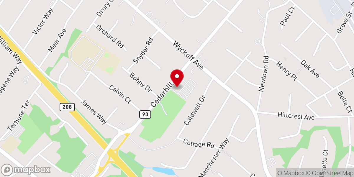 Map showing location of Cedar Hill Christian Reformed Church