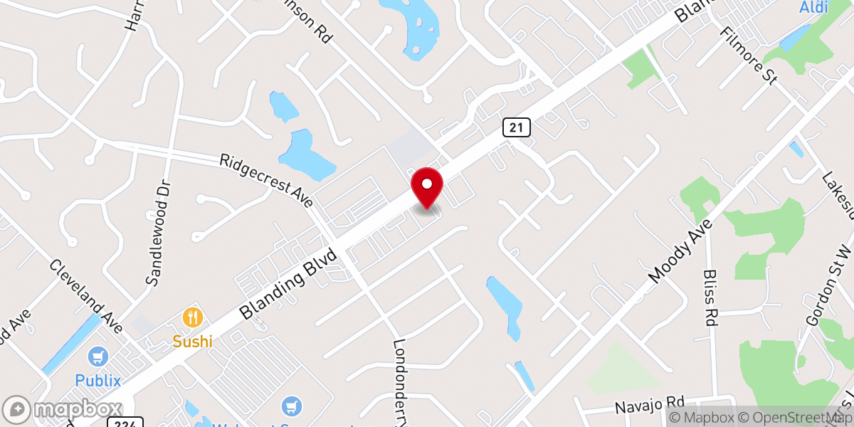 Map showing location of Abiding Word Baptist Church