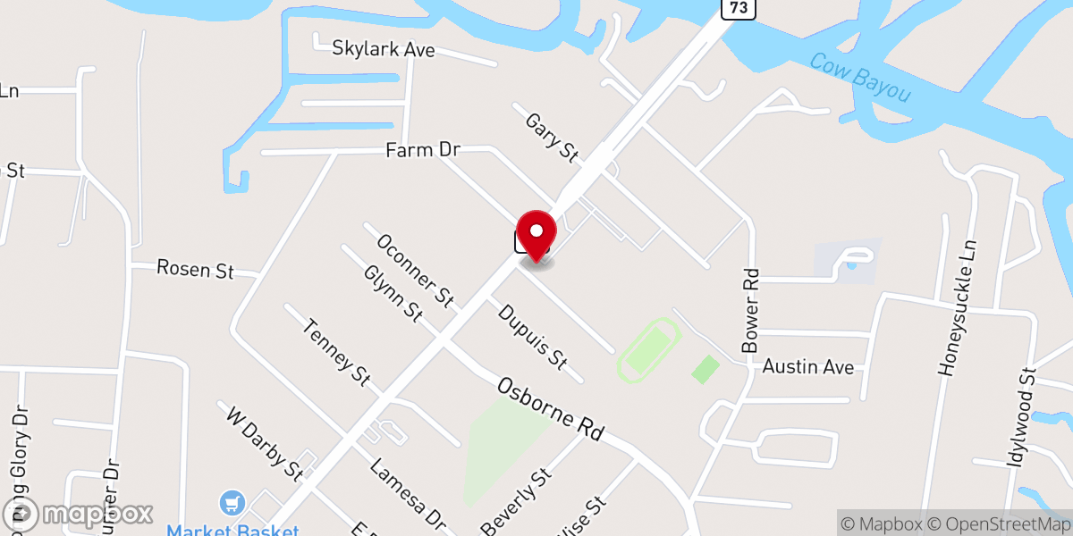 Map showing location of Orangefield Pentecostal Church