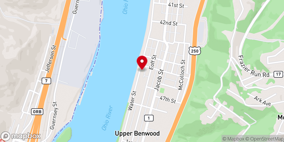 Map showing location of Central Baptist Church
