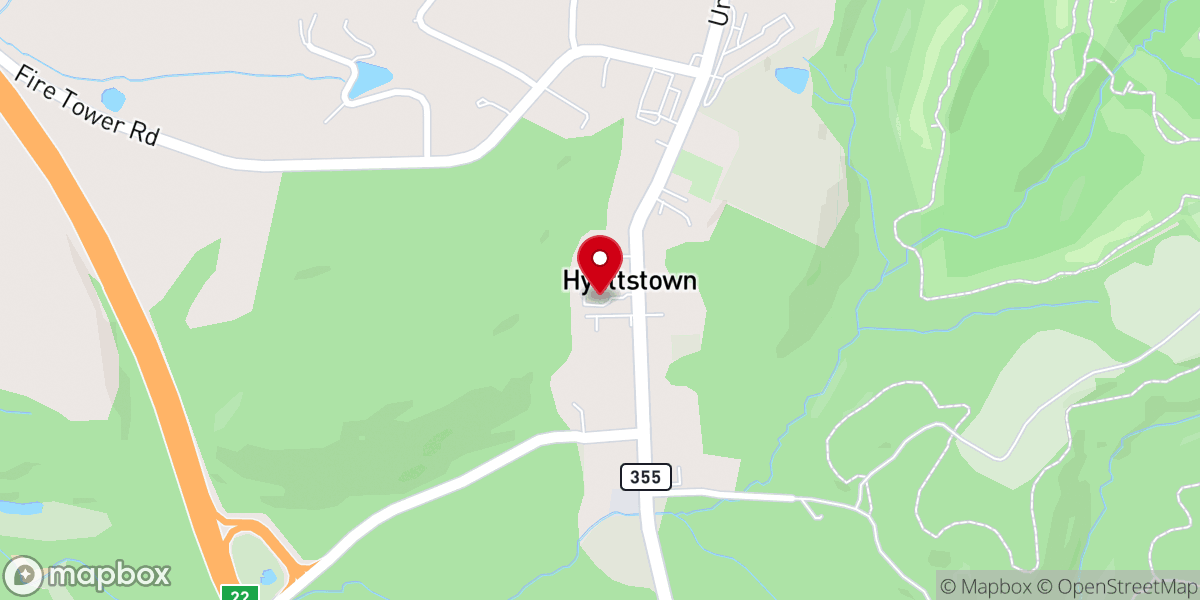 Map showing location of Hyattstown Christian Church (Disciples of Christ)