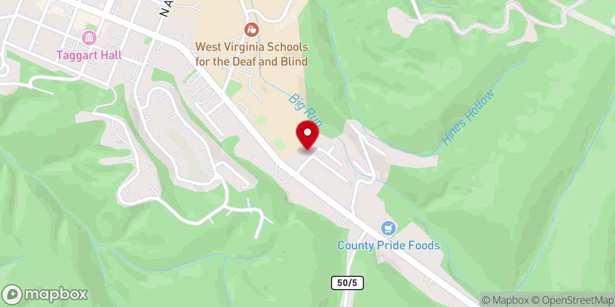 Map showing location of Evangel Holiness Church