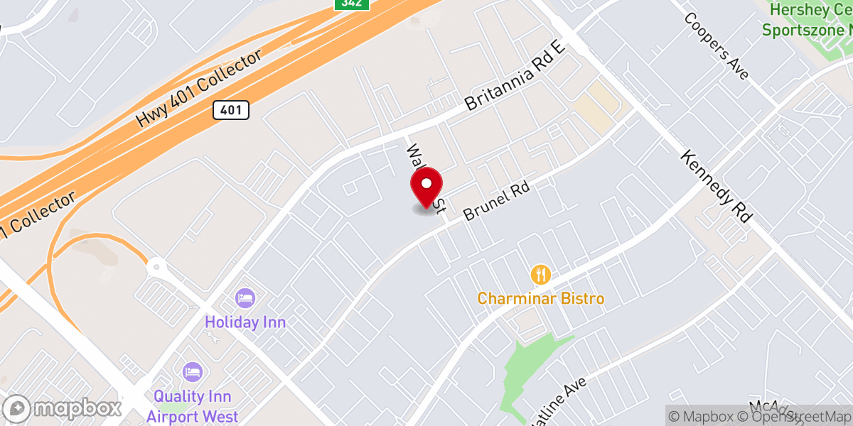 Map showing location of Mississauga Chinese Christian Church