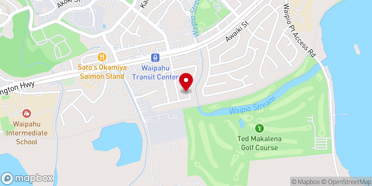 Map showing location of Waipahu Seventh-day Adventist Church