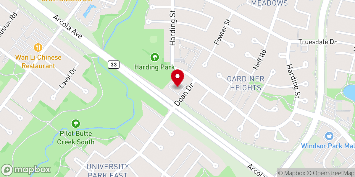 Map showing location of Eastside United Church