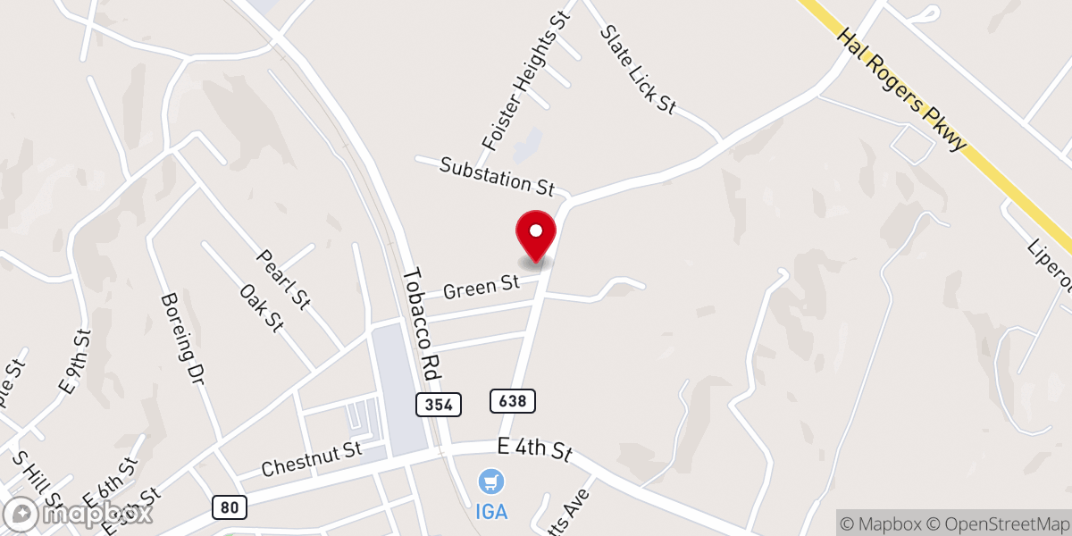 Map showing location of Calvary Baptist Church