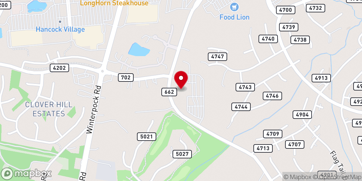 Map showing location of Swift Creek Baptist Church
