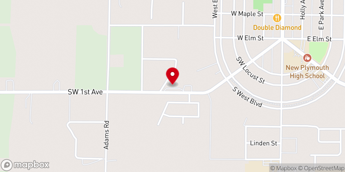 Map showing location of Treasure Valley Mennonite School